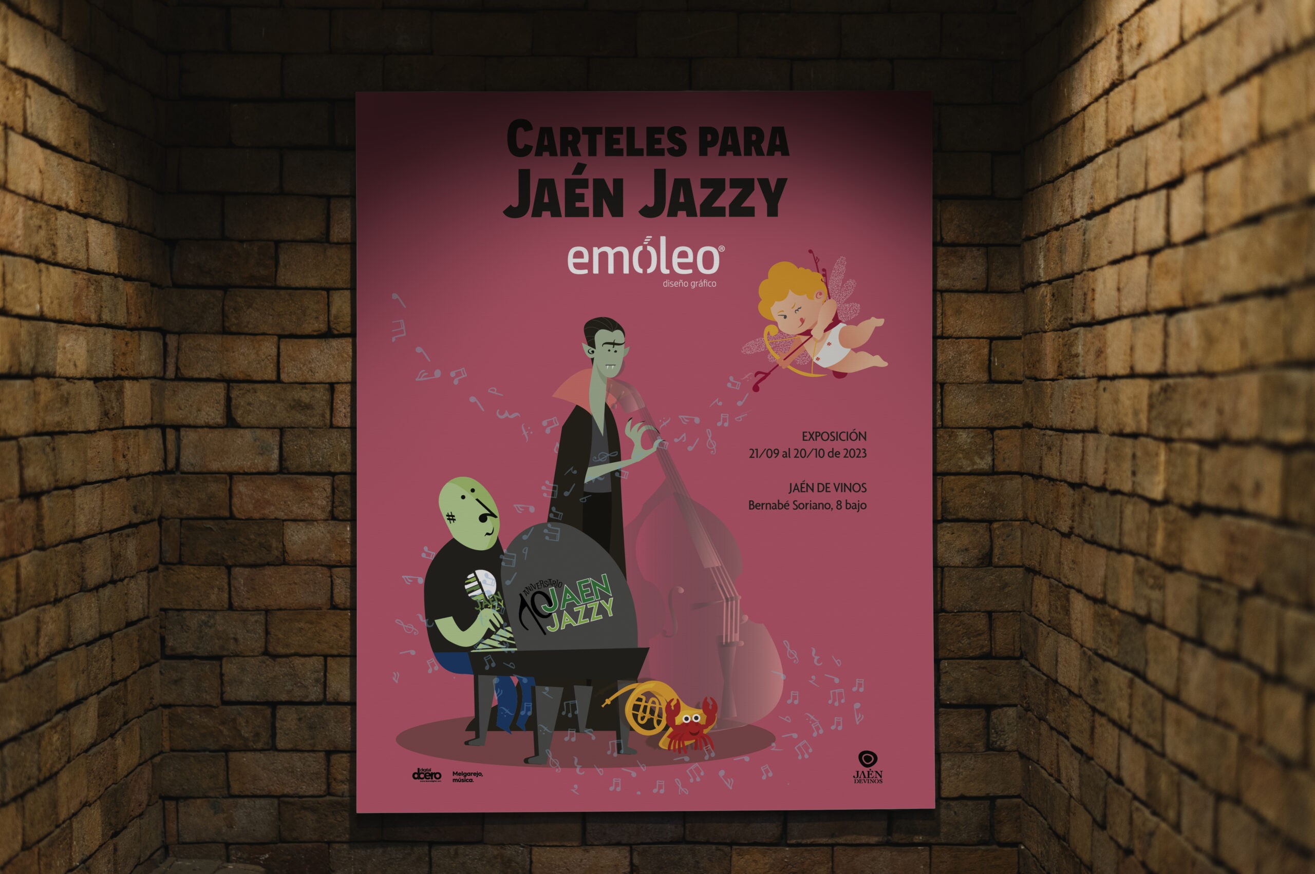 Cartel Exposicion Diseño Gráfico Emóleo y Jaén Jazzy
