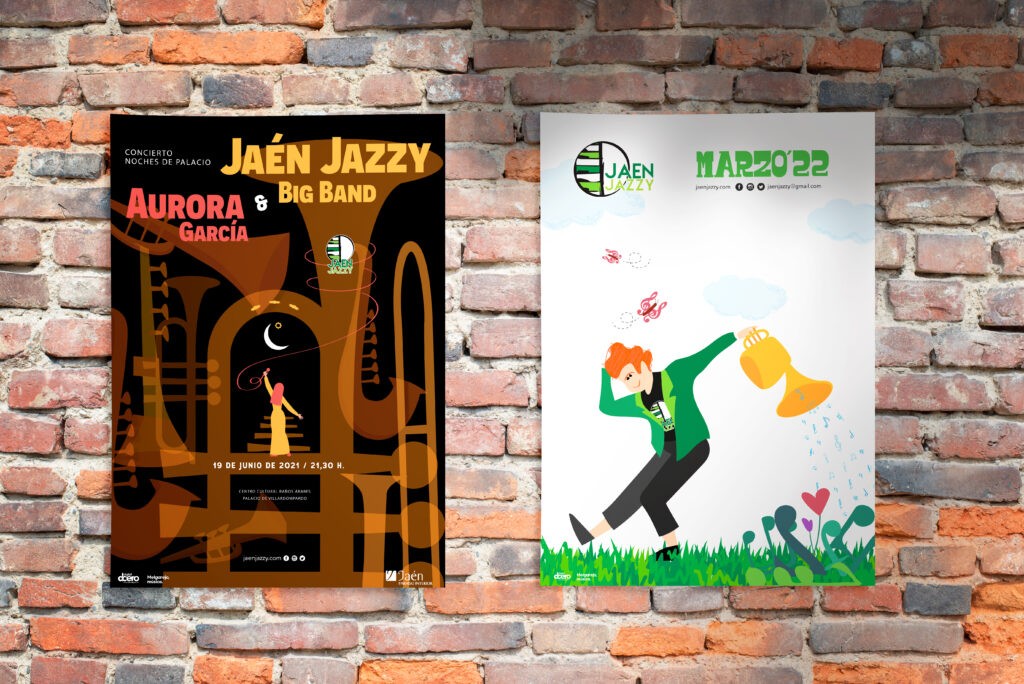 Diseño de carteles de Emóleo Diseño Gráfico para Jaén Jazzy